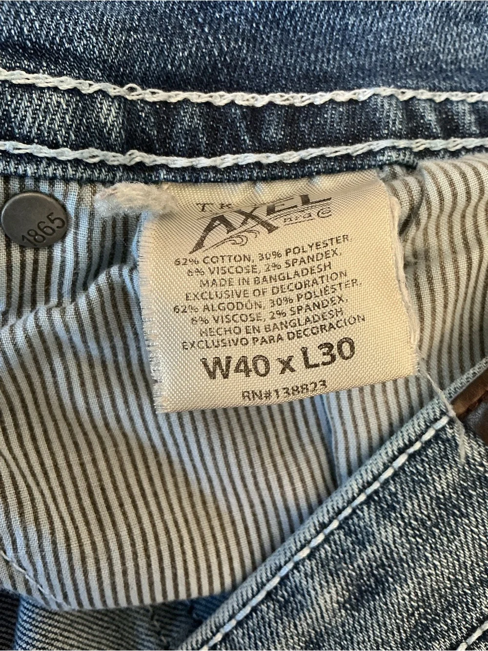TK Axel Slim Boot Mens Stretch Blue Jeans Medium Wash Size 40x30